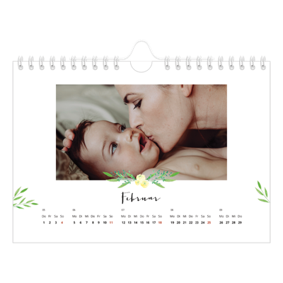 Fotokalender A5 — Blumen-Illustrationen [Februar]