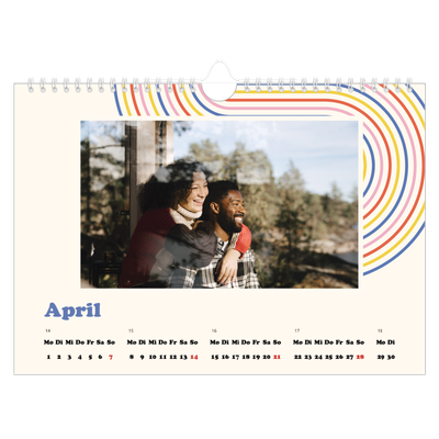 Fotokalender A4 — Retro-Streifen [April]