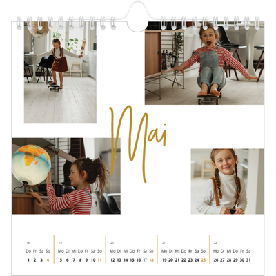 Jahreskalender Quadratisch — Goldstift [deckblatt]