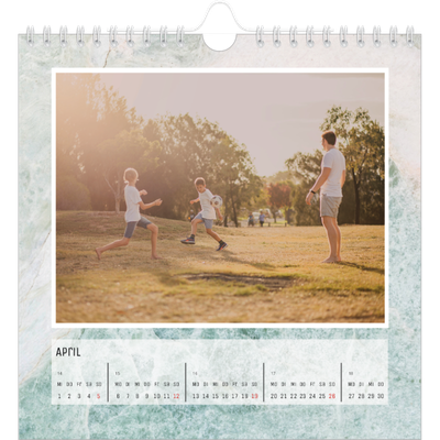 Jahreskalender Quadratisch — Mamor Hintergünde [April]