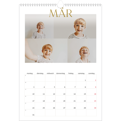 A3 Jahreskalender — Großer goldener Text [Marsch]