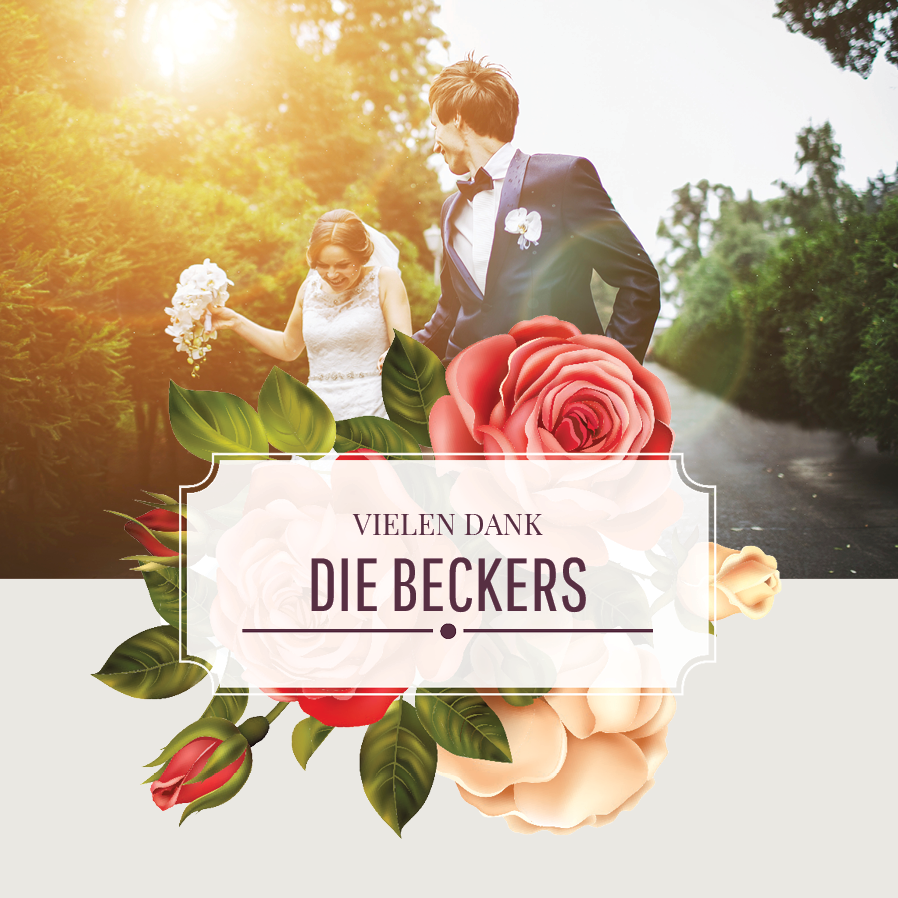 Dankeskarten — Vintage Rosen