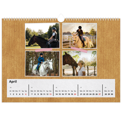 Fotokalender A3 — Fotos mit Klebestreifen-Optik [April]