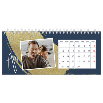 Tischkalender — Goldene Pinselstriche [April]