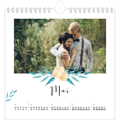 Jahreskalender Quadratisch — Blumen-Illustrationen [deckblatt]