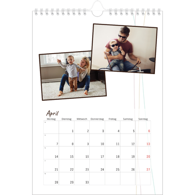 Fotokalender A4 (20 x 30 cm) — Geschenkpapier blumig [April]