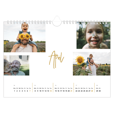 Fotokalender A4 — Goldstift [April]