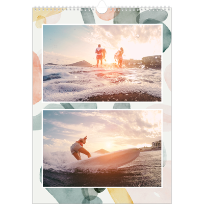 A3 Jahreskalender — Wasserfarbentupfer [deckblatt]