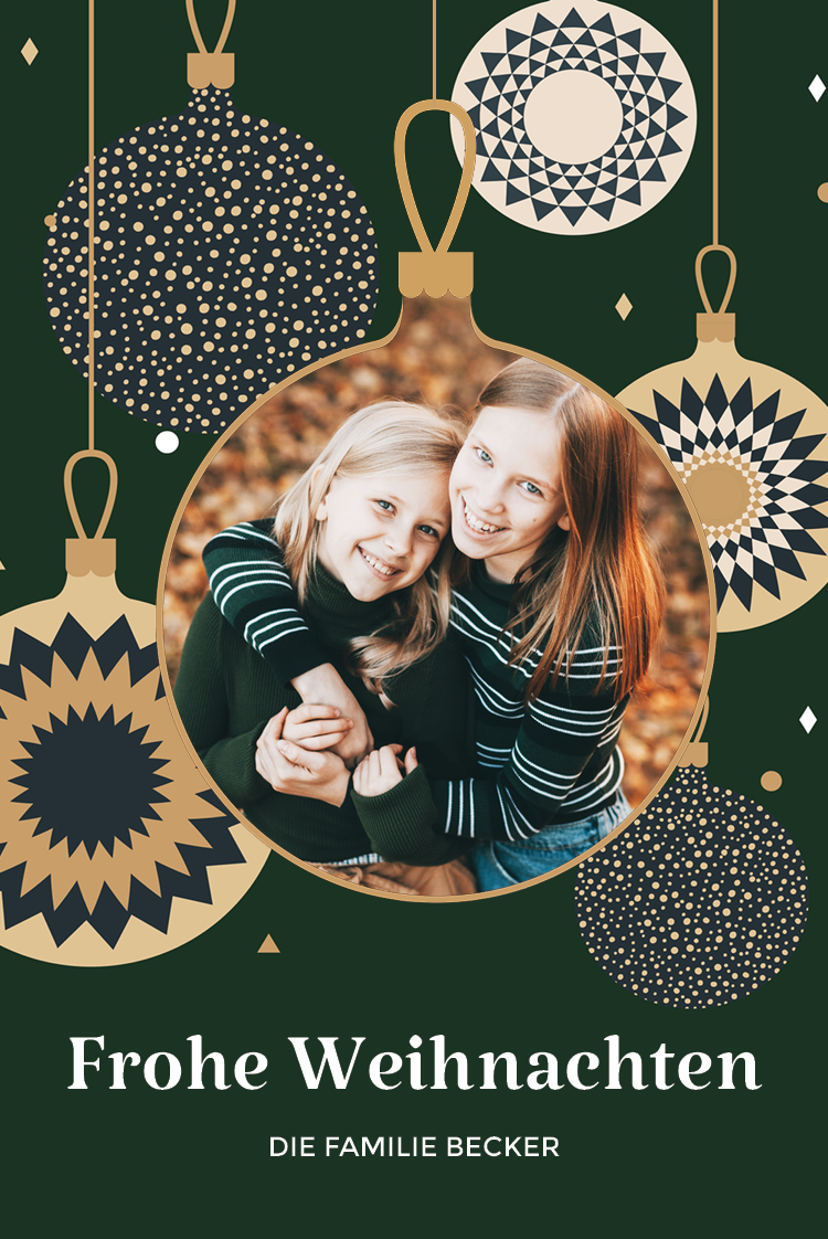 Fotokarten — Fotorahmen mit Christbaumkugel