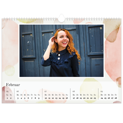 Fotokalender A3 — Wasserfarbentupfer [Februar]