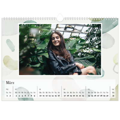 Fotokalender A3 — Wasserfarbentupfer [Marsch]