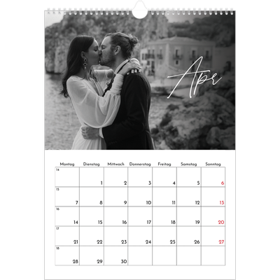 A3 Jahreskalender — Elegante Schrift [April]