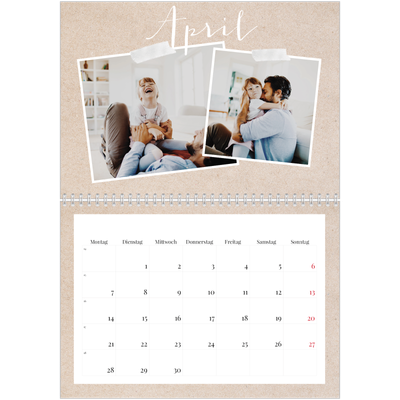 Fotokalender A4 doppelt (30 x 40 cm) — Scrapbook Kalender [April]