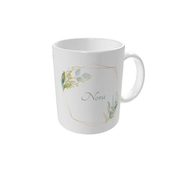 Tasse bedrucken — Eukalyptus und Gold